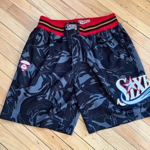NWT Aape x Mitchell & Ness Philadelphia 76ers Shorts